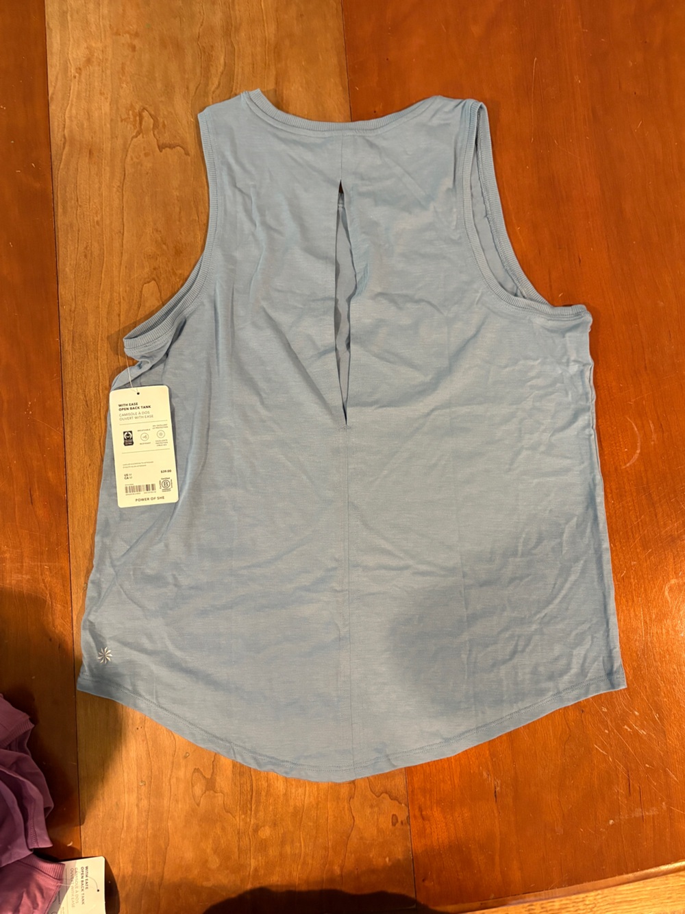 Athleta Open Back Athletic Light Blue Tank Top - Picture 2 of 5